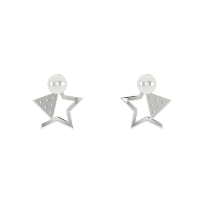 Galaxy Peak Platinum Plated Lab Grown Diamond Earrings