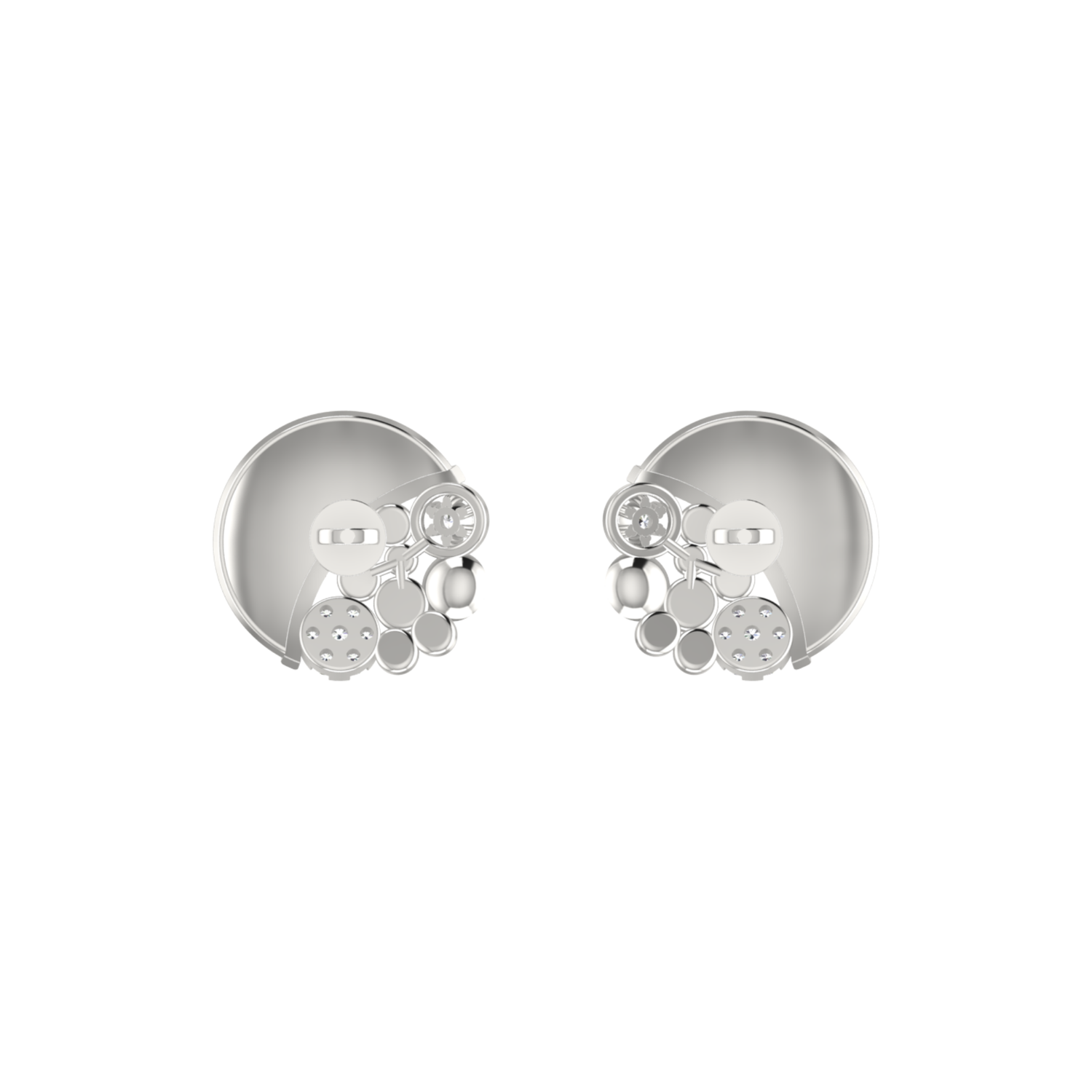 Crescent Pod Platinum Plated Lab Grown Diamond Earrings