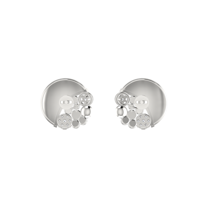 Crescent Pod Platinum Plated Lab Grown Diamond Earrings