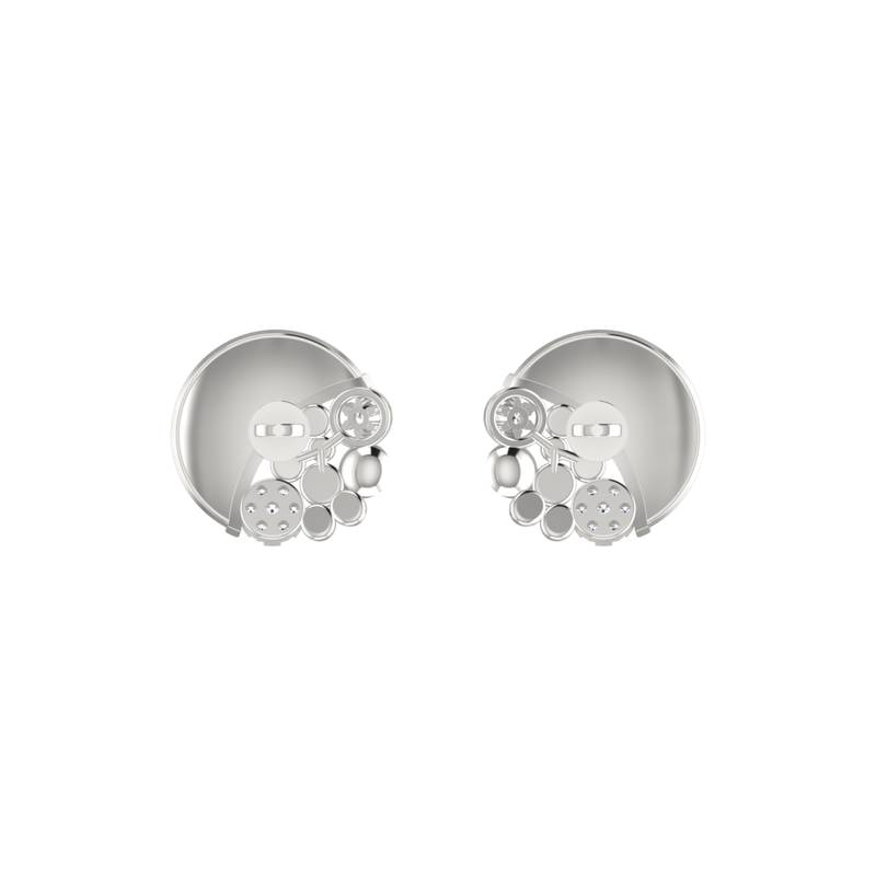 Crescent Pod Platinum Plated Lab Grown Diamond Earrings