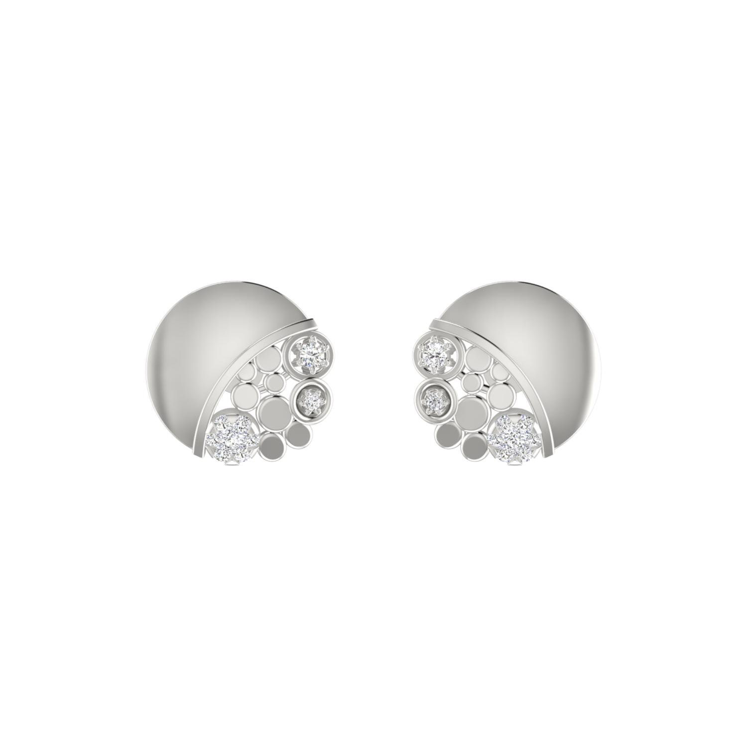 Crescent Pod Platinum Plated Lab Grown Diamond Earrings