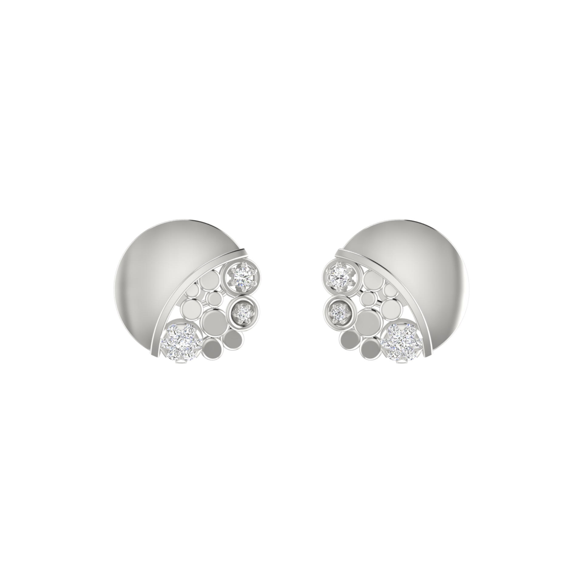 Crescent Pod Platinum Plated Lab Grown Diamond Earrings