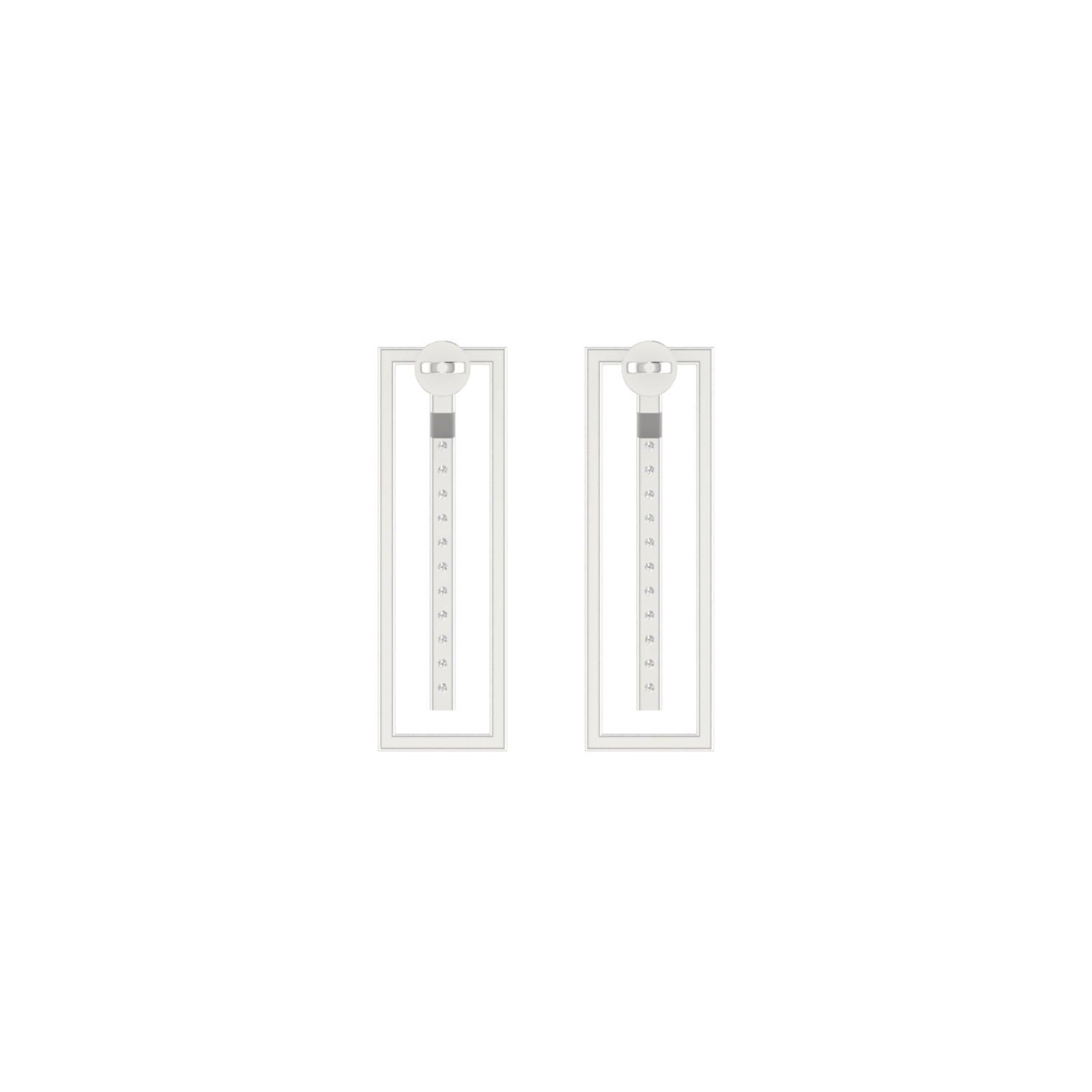 Edge Rectangle Platinum Plated Lab Grown Diamond Earrings
