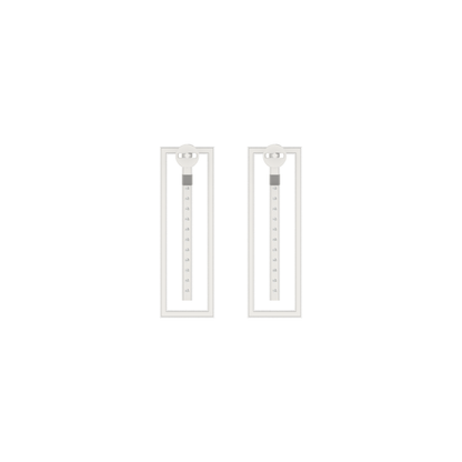 Edge Rectangle Platinum Plated Lab Grown Diamond Earrings