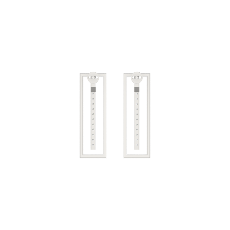 Edge Rectangle Platinum Plated Lab Grown Diamond Earrings