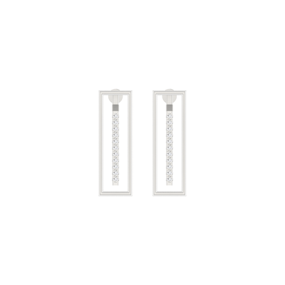 Edge Rectangle Platinum Plated Lab Grown Diamond Earrings