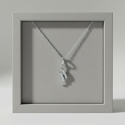 Leaf Drift Platinum Plated Lab Grown Diamond Pendant