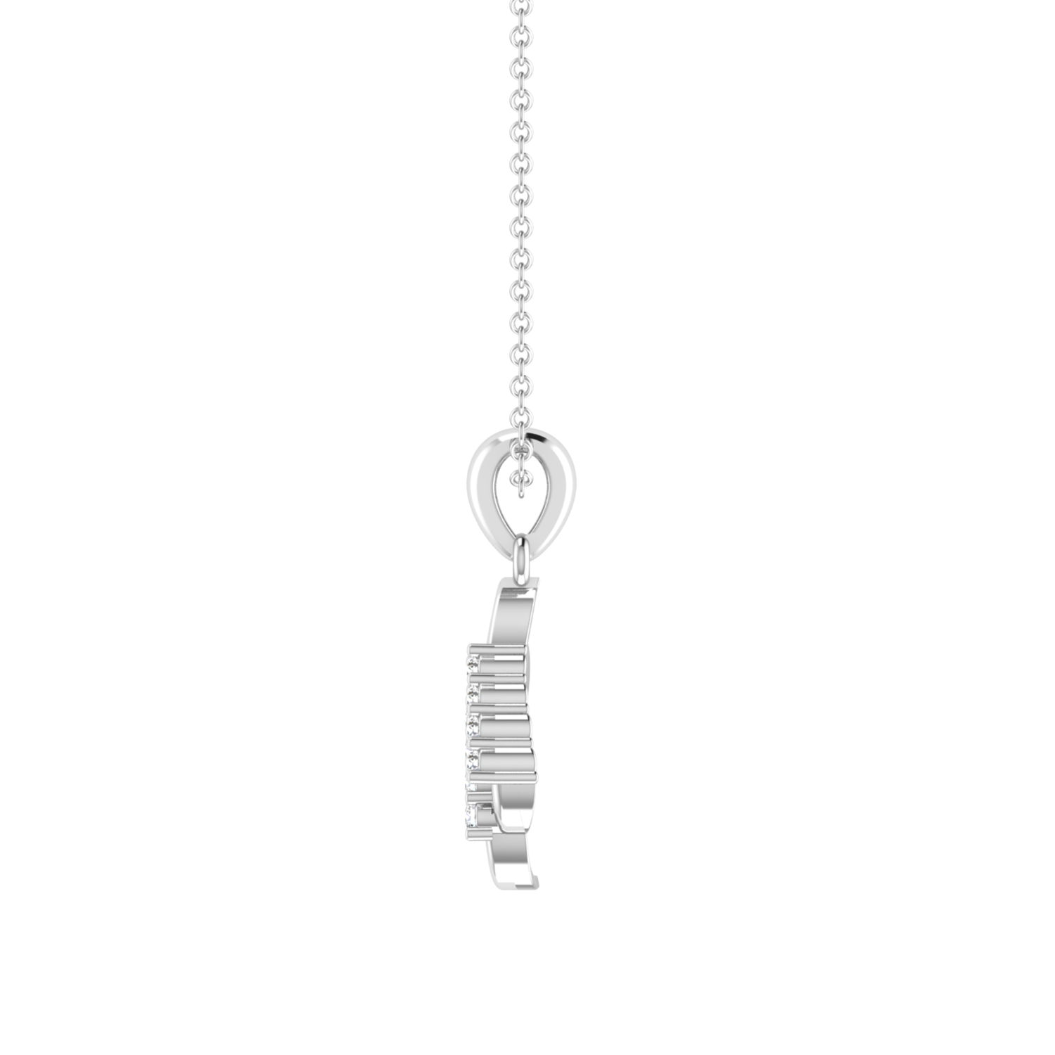 Leaf Drift Platinum Plated Lab Grown Diamond Pendant