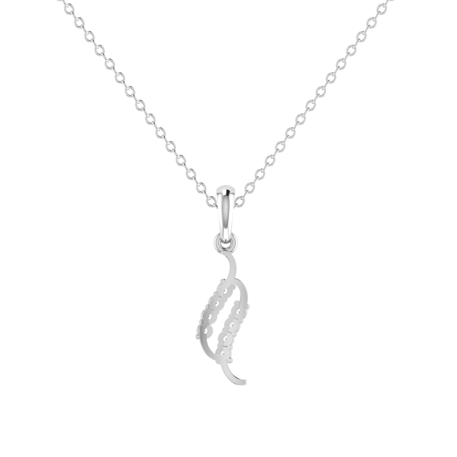 Leaf Drift Platinum Plated Lab Grown Diamond Pendant
