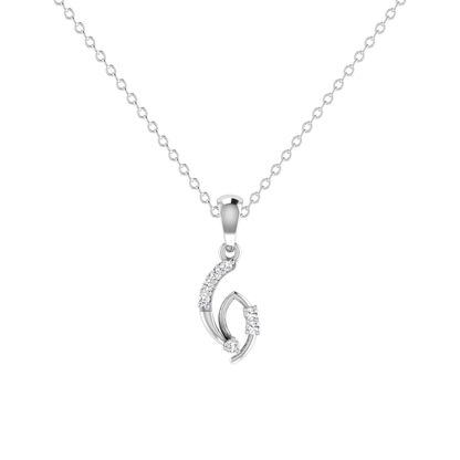 Graceful Swoop Platinum Plated Lab Grown Diamond Pendant