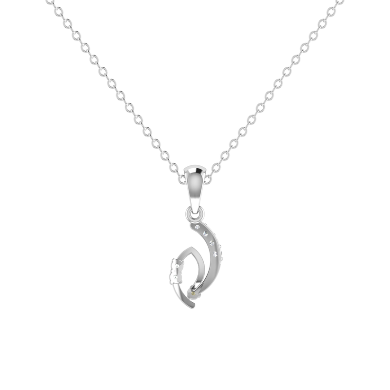 Graceful Swoop Platinum Plated Lab Grown Diamond Pendant