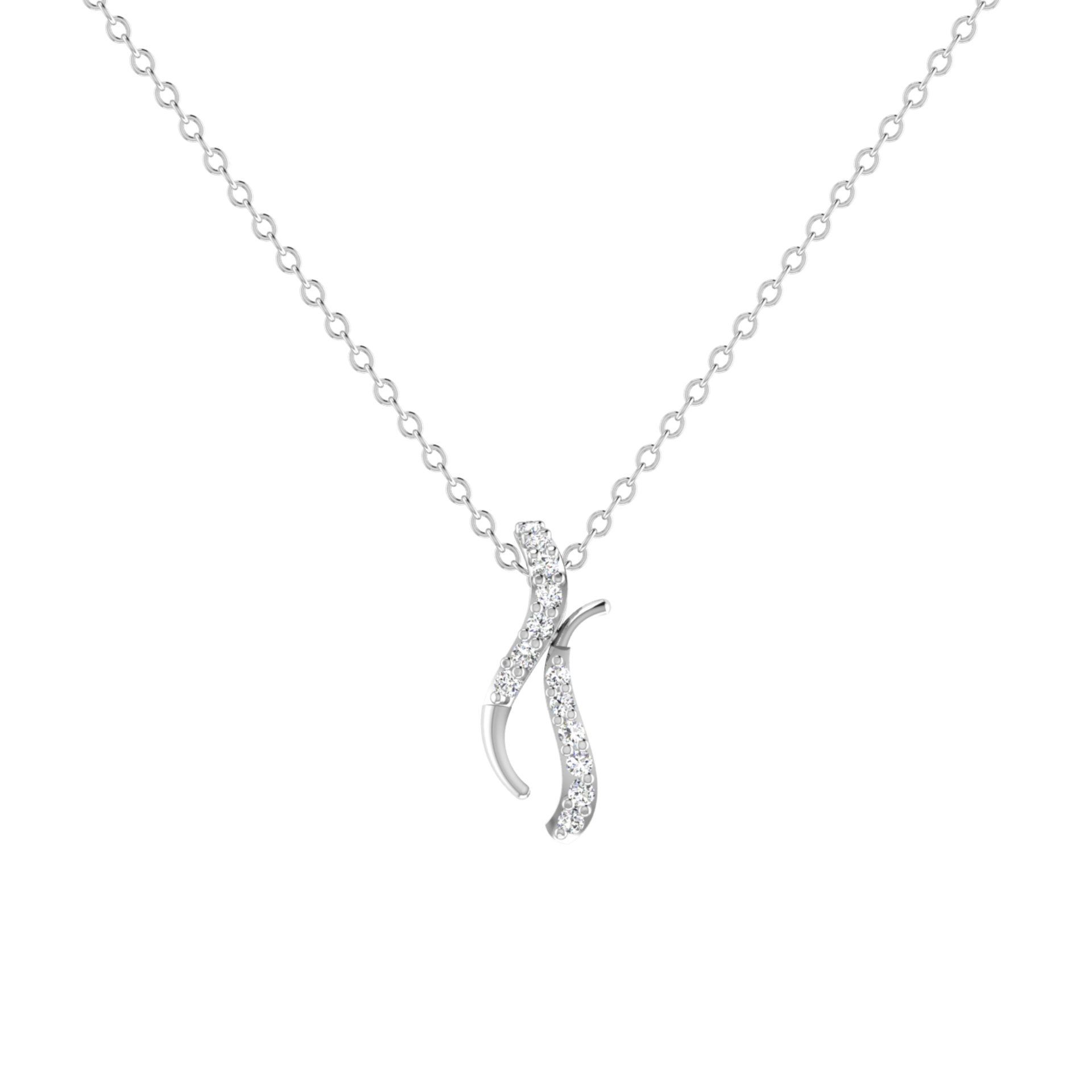 Vesper Dual Platinum Plated Lab Grown Diamond Pendant