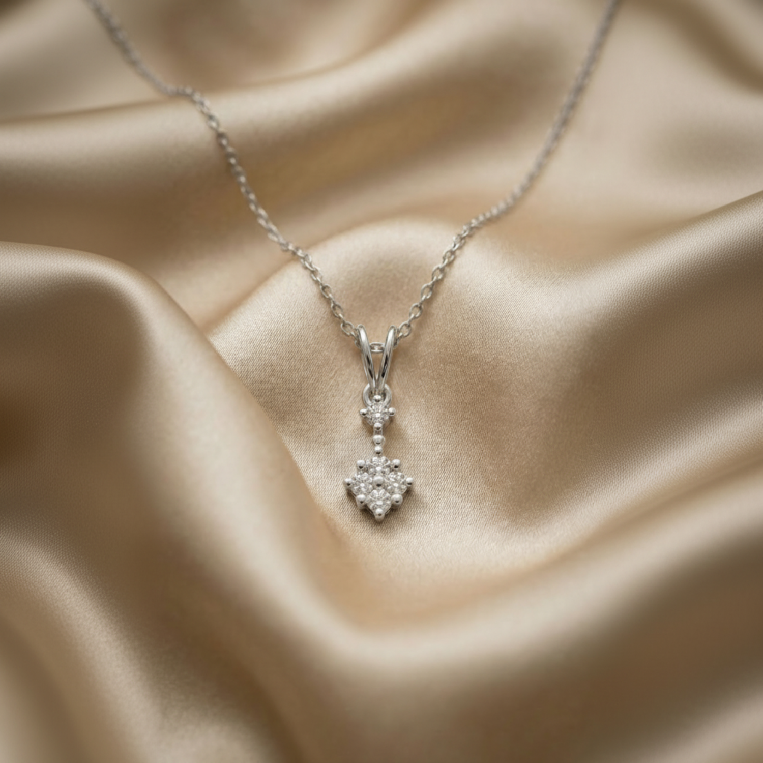 Linden Bloom Platinum Plated Lab Grown Diamond Pendant