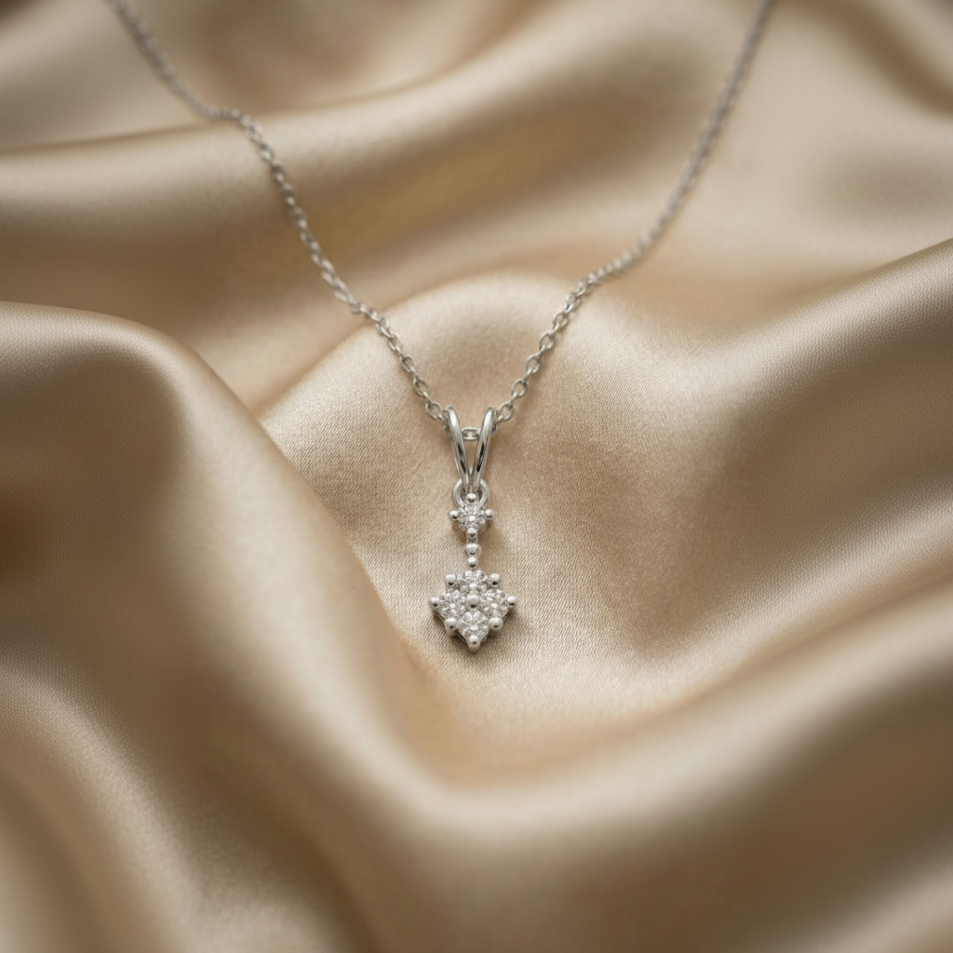 Linden Bloom Platinum Plated Lab Grown Diamond Pendant