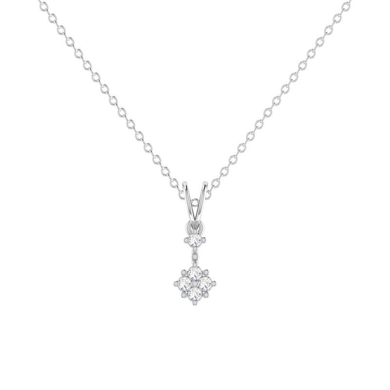 Linden Bloom Platinum Plated Lab Grown Diamond Pendant