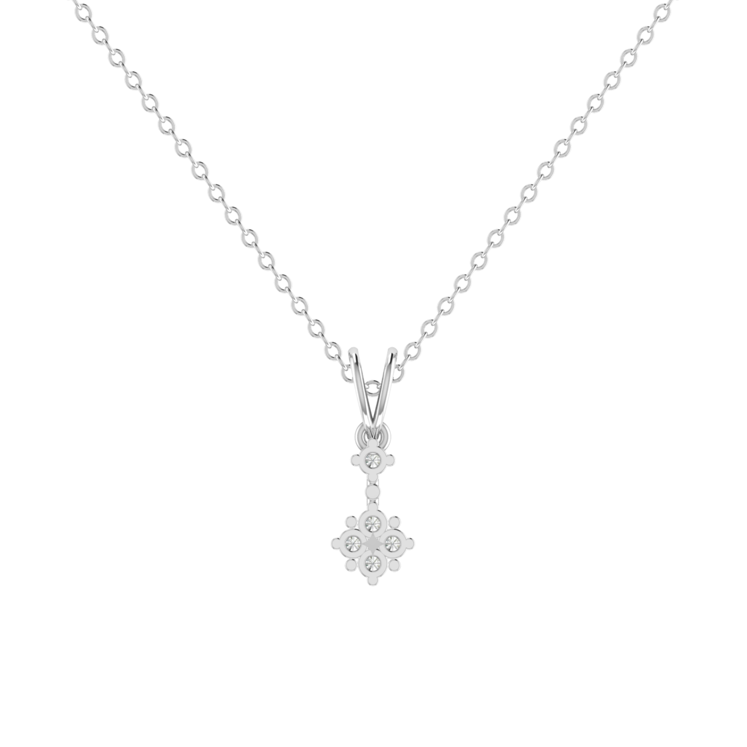 Linden Bloom Platinum Plated Lab Grown Diamond Pendant
