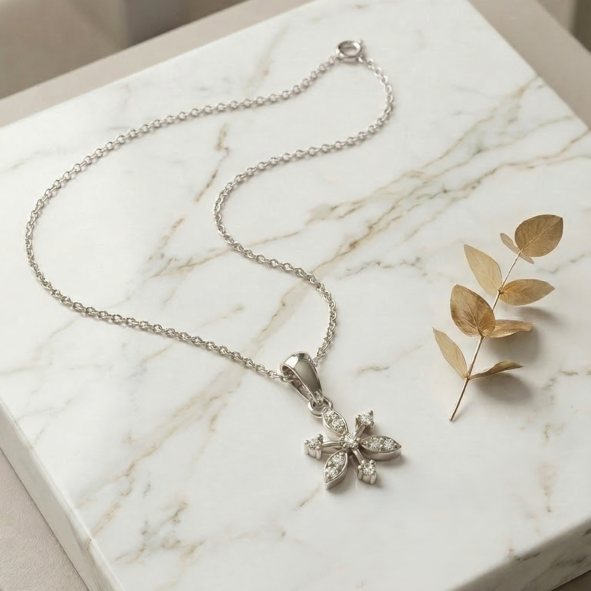 Vala Platinum Plated Lab Grown Diamond Pendant