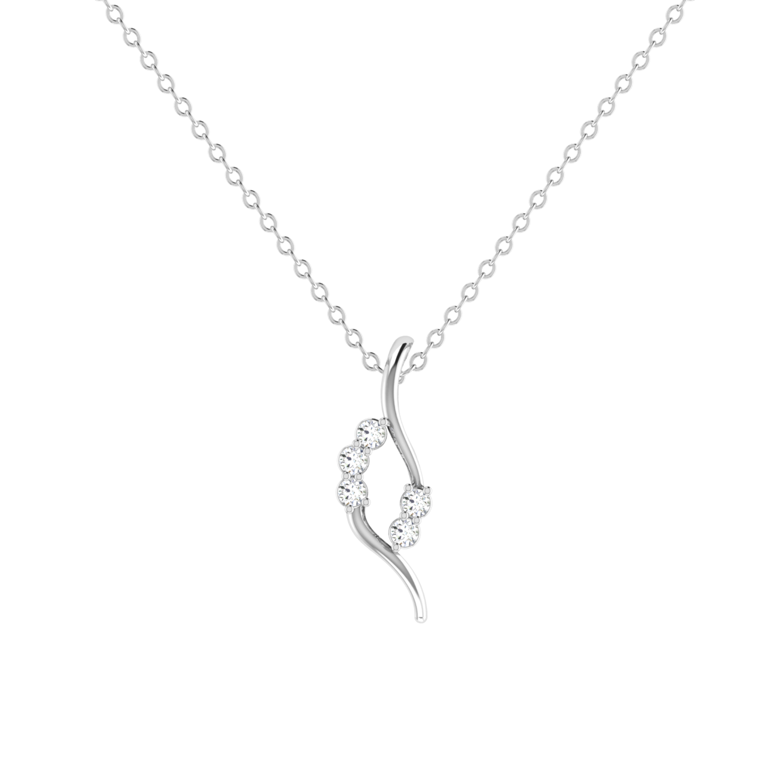 Entwined Grace Platinum Plated Lab Grown Diamond Pendant
