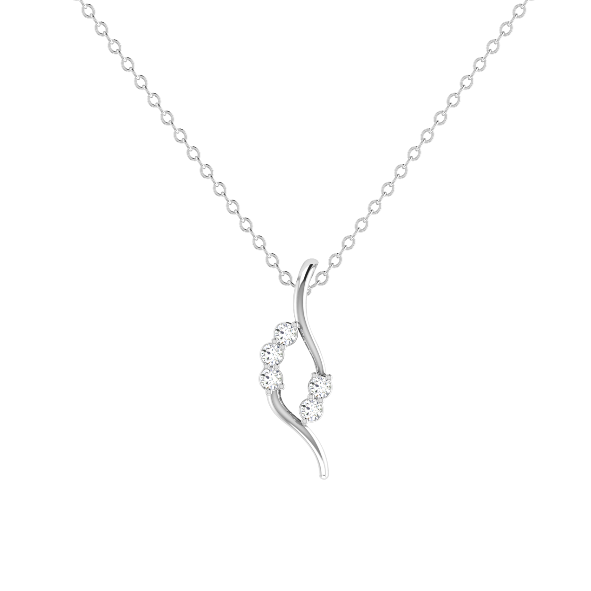 Entwined Grace Platinum Plated Lab Grown Diamond Pendant