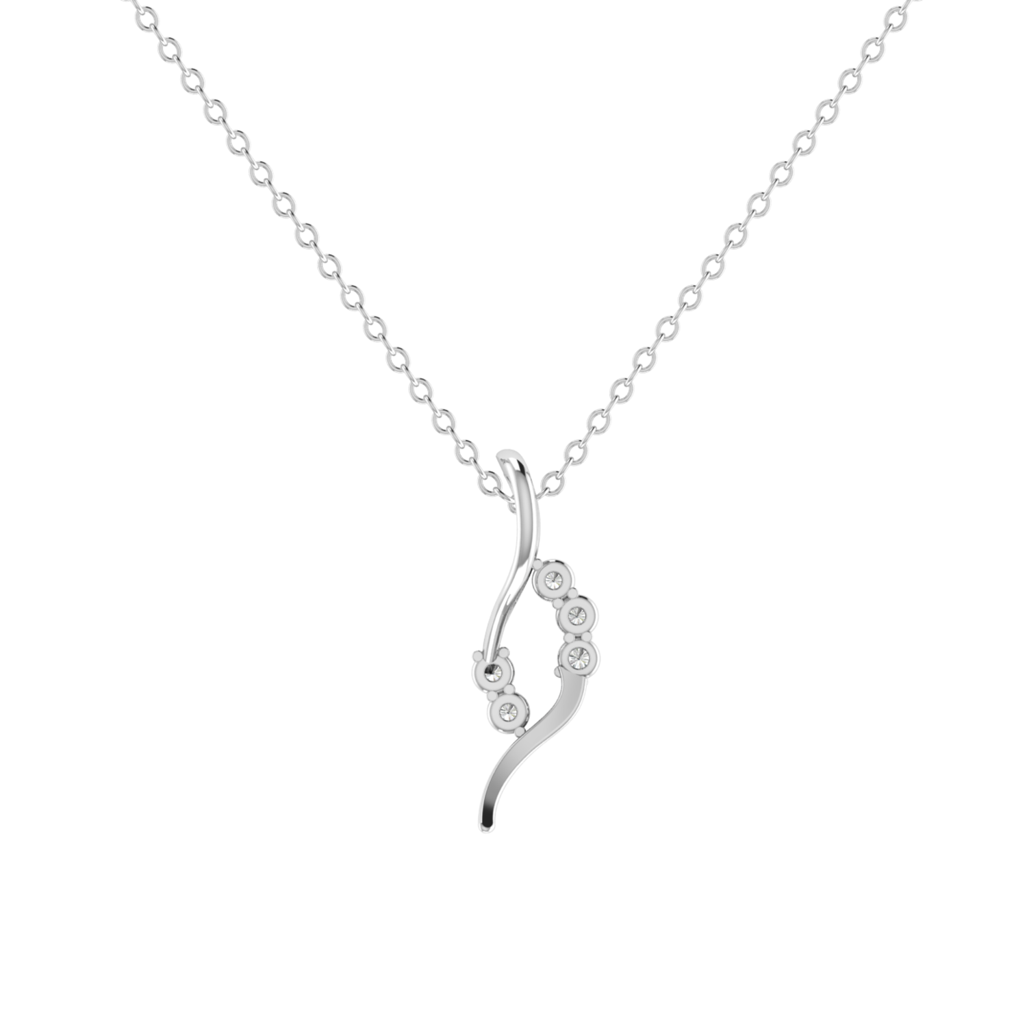Entwined Grace Platinum Plated Lab Grown Diamond Pendant