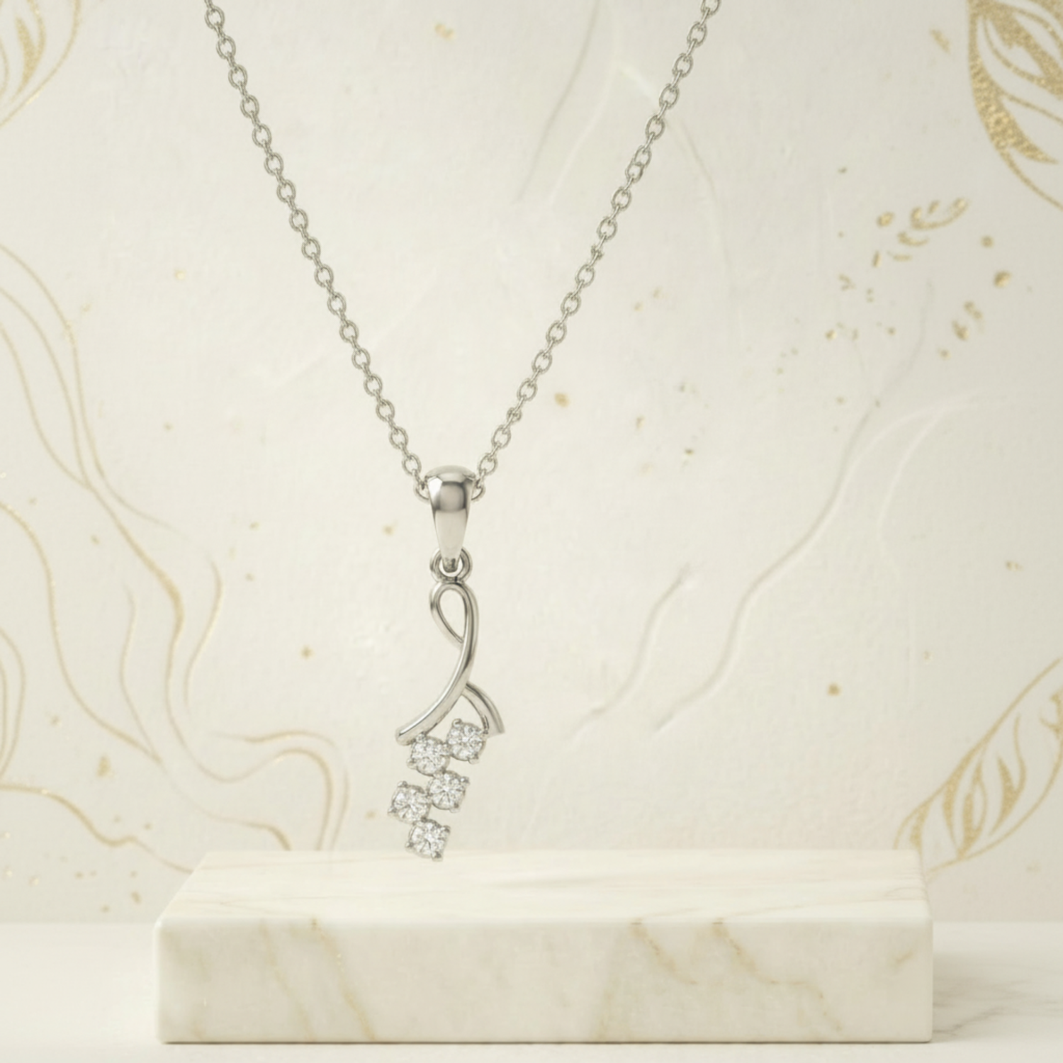 Everly Twist Platinum Plated Lab Grown Diamond Pendant