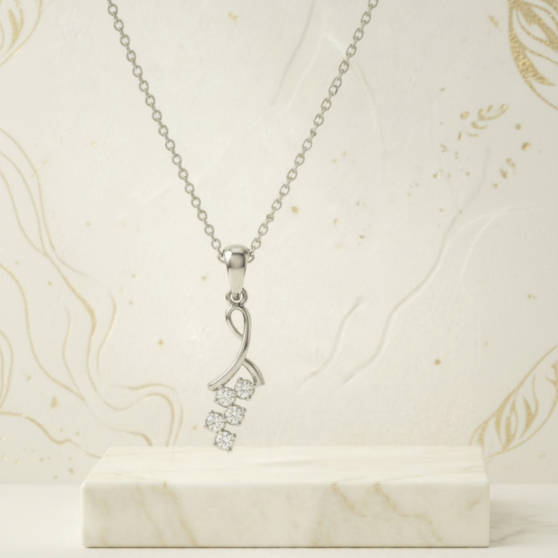 Everly Twist Platinum Plated Lab Grown Diamond Pendant