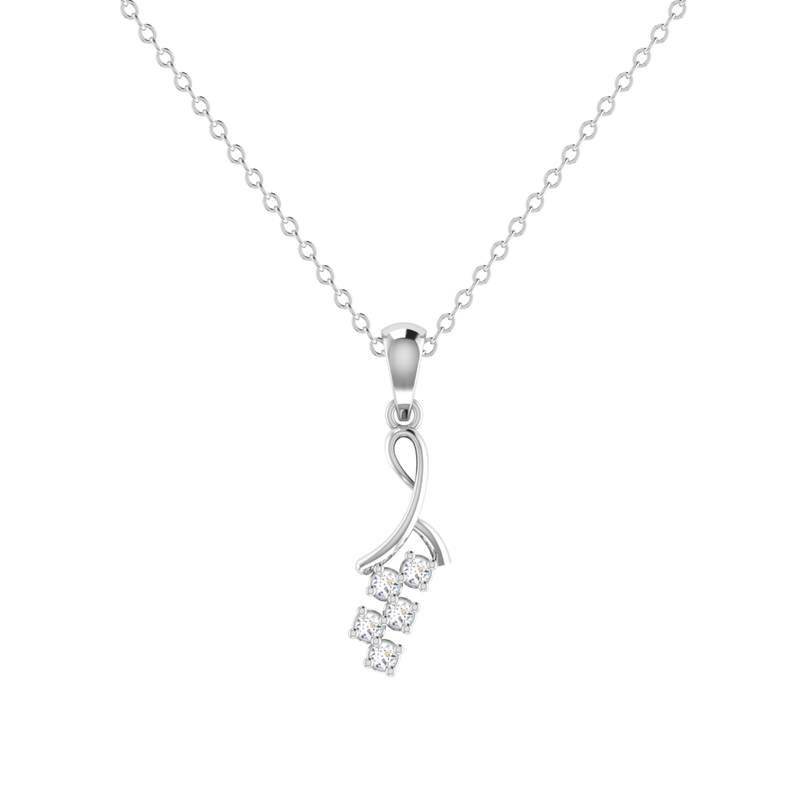 Everly Twist Platinum Plated Lab Grown Diamond Pendant