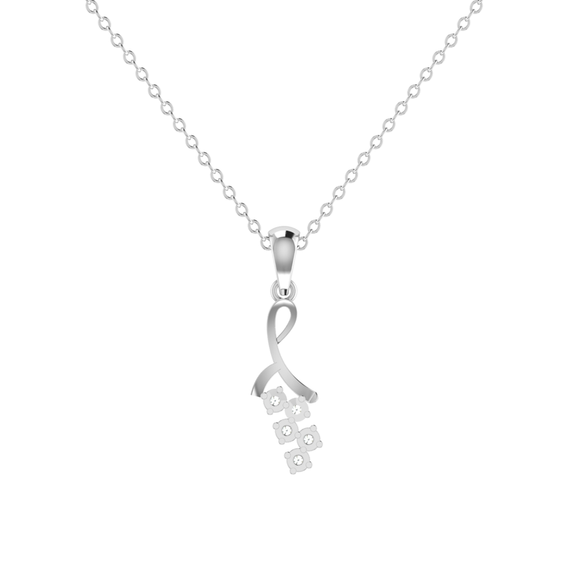 Everly Twist Platinum Plated Lab Grown Diamond Pendant