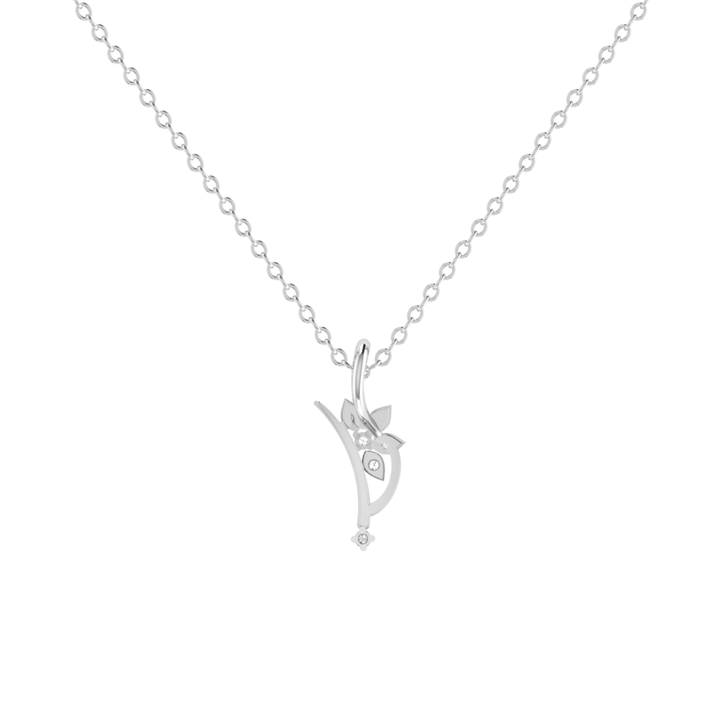 Nara Stem Platinum Plated Lab Grown Diamond Pendant