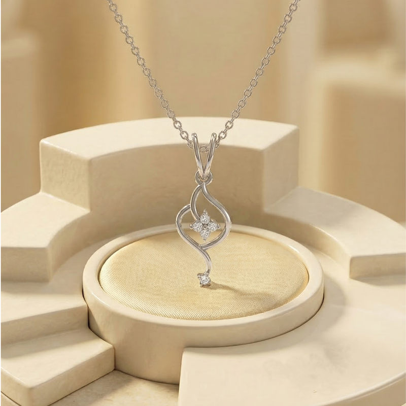 Muna Drop Platinum Plated Lab Grown Diamond Pendant