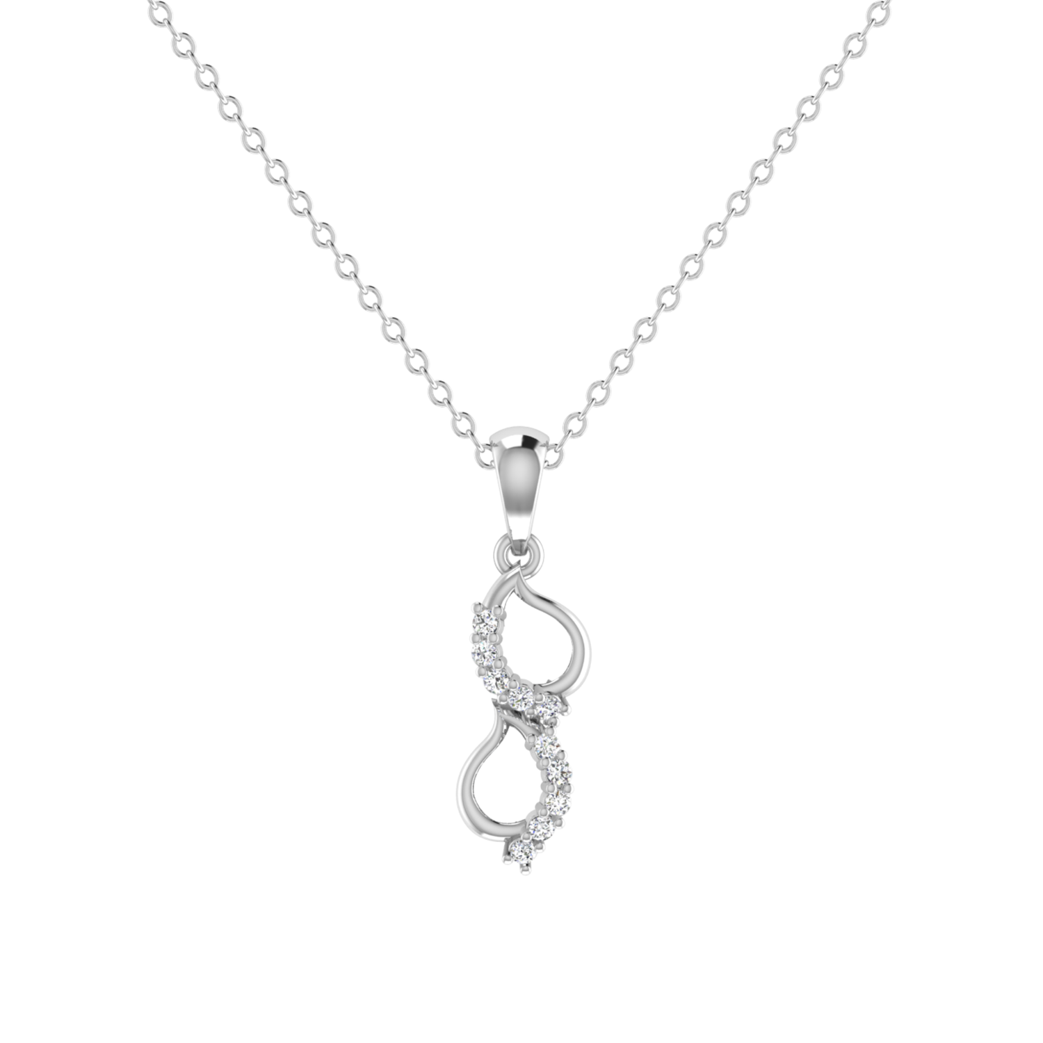 Velo Swirl Platinum Plated Lab Grown Diamond Pendant