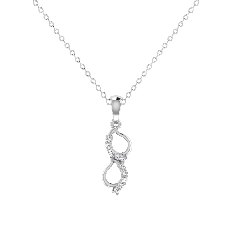 Velo Swirl Platinum Plated Lab Grown Diamond Pendant