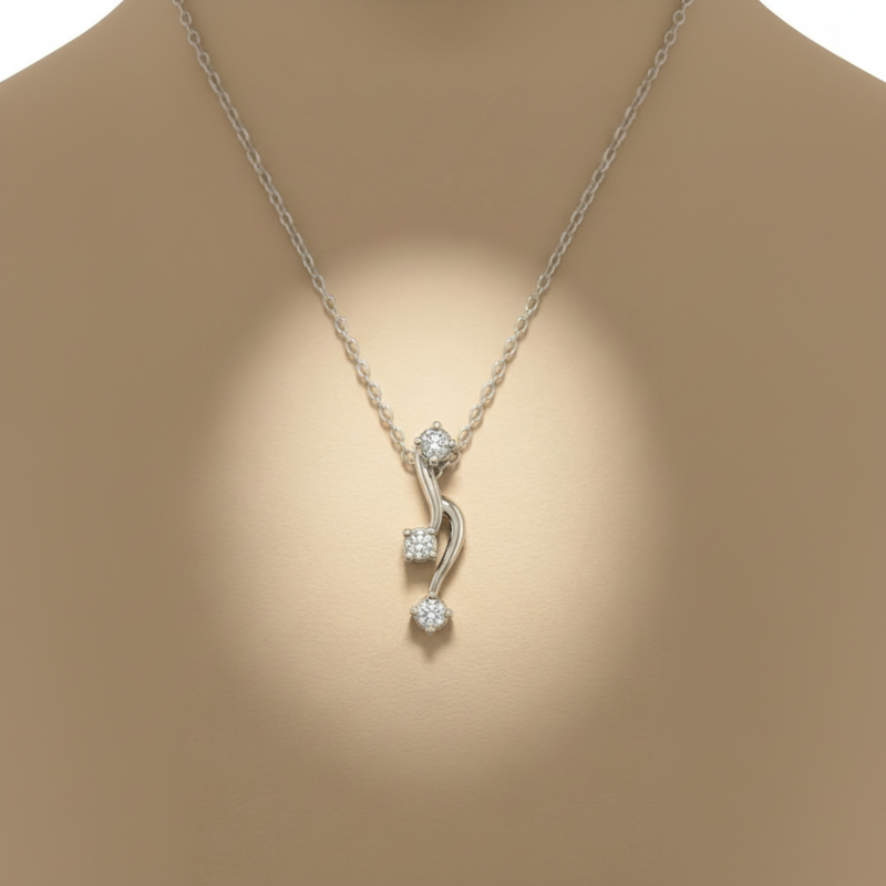 Raindrop Riff Platinum Plated Lab Grown Diamond Pendant