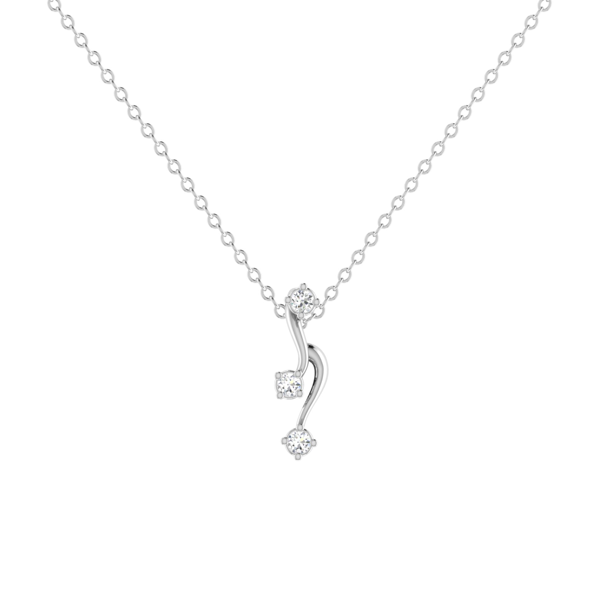 Raindrop Riff Platinum Plated Lab Grown Diamond Pendant