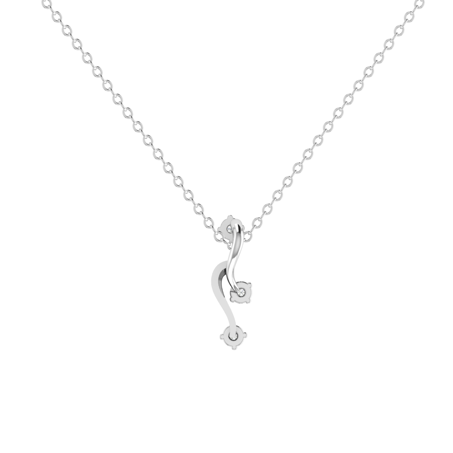 Raindrop Riff Platinum Plated Lab Grown Diamond Pendant
