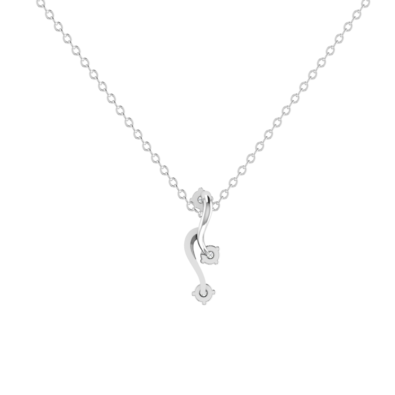 Raindrop Riff Platinum Plated Lab Grown Diamond Pendant