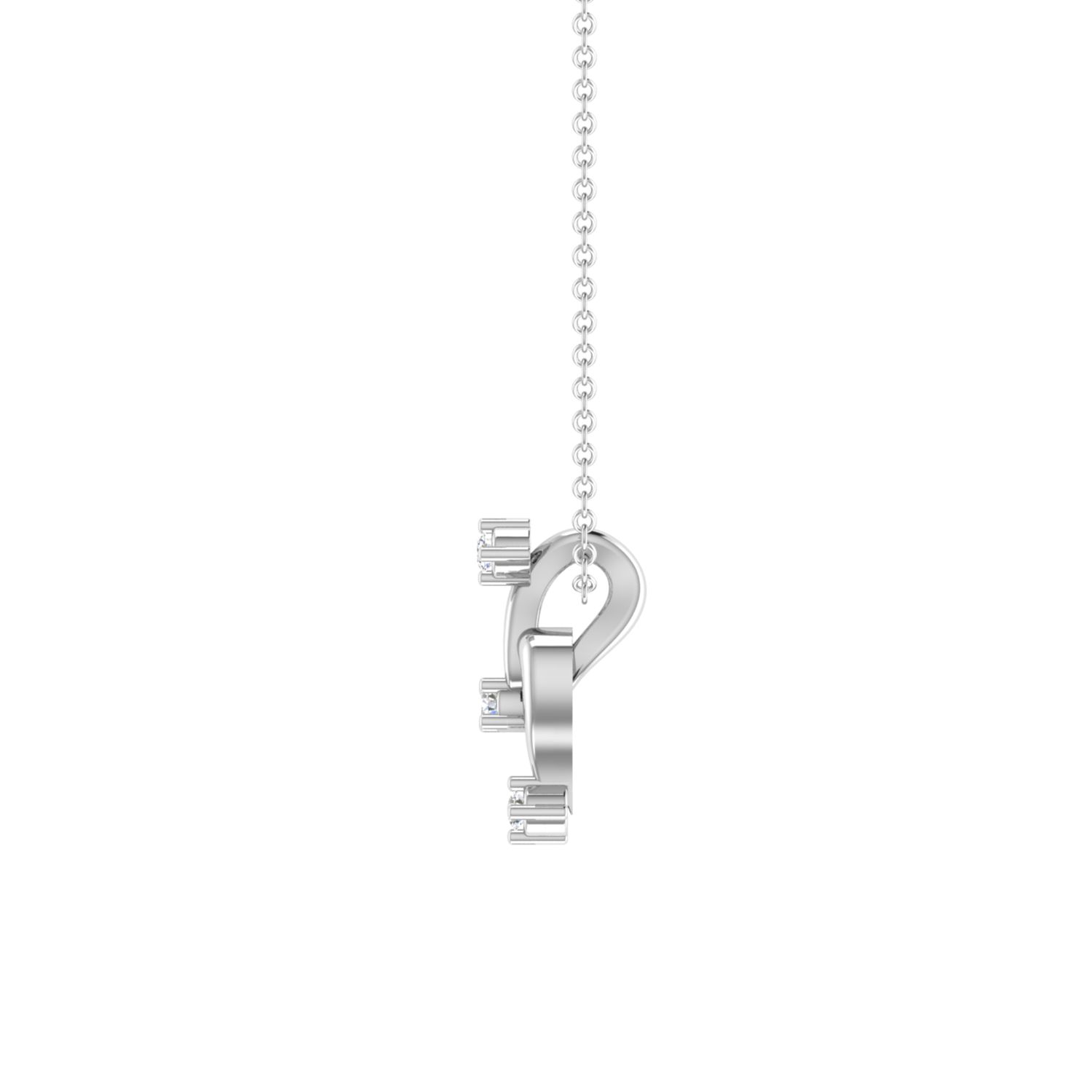 Raindrop Riff Platinum Plated Lab Grown Diamond Pendant
