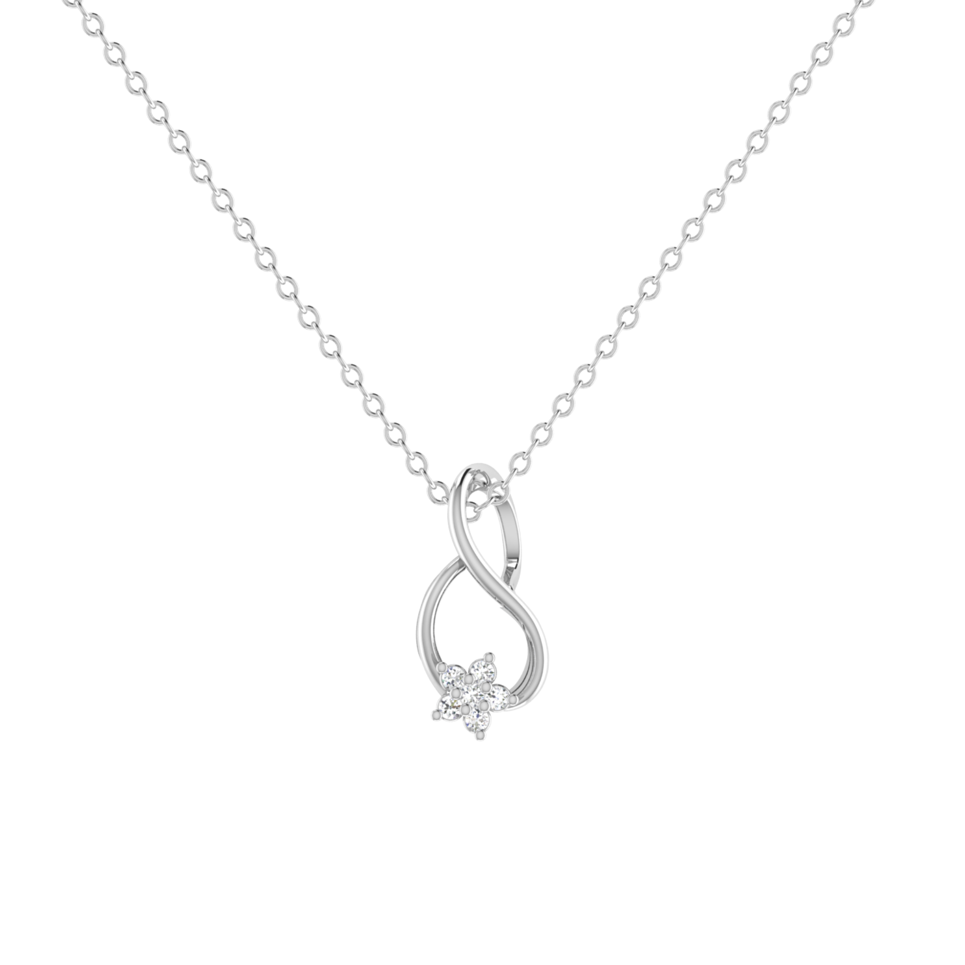 Zaya Bloom Platinum Plated Lab Grown Diamond Pendant