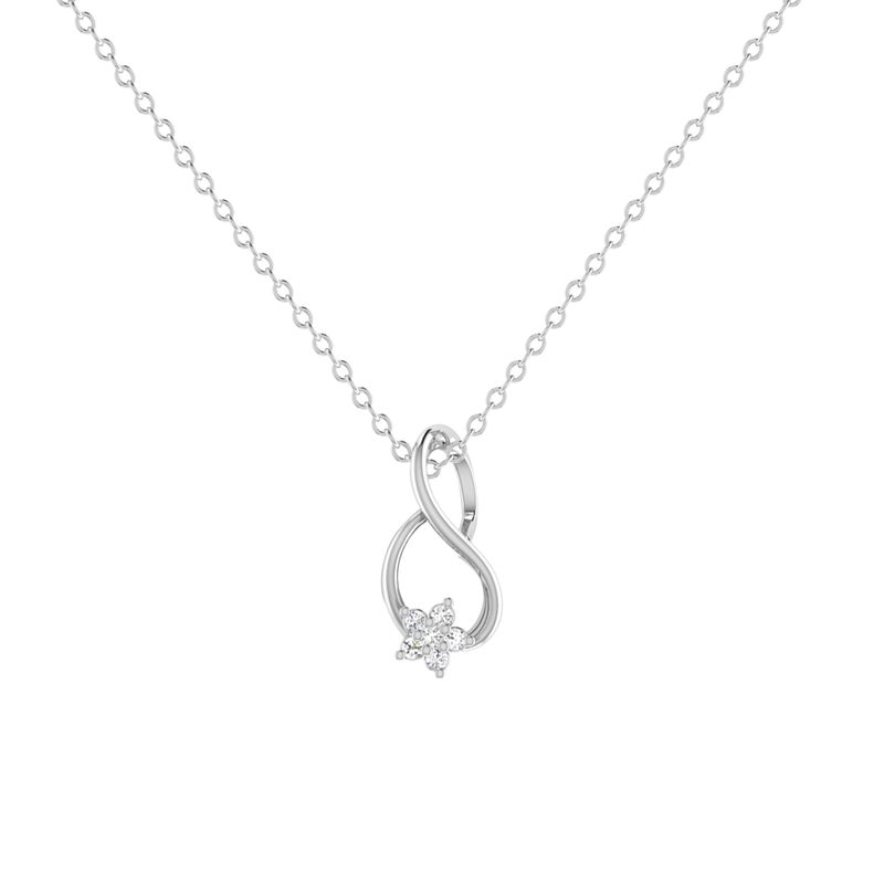 Zaya Bloom Platinum Plated Lab Grown Diamond Pendant