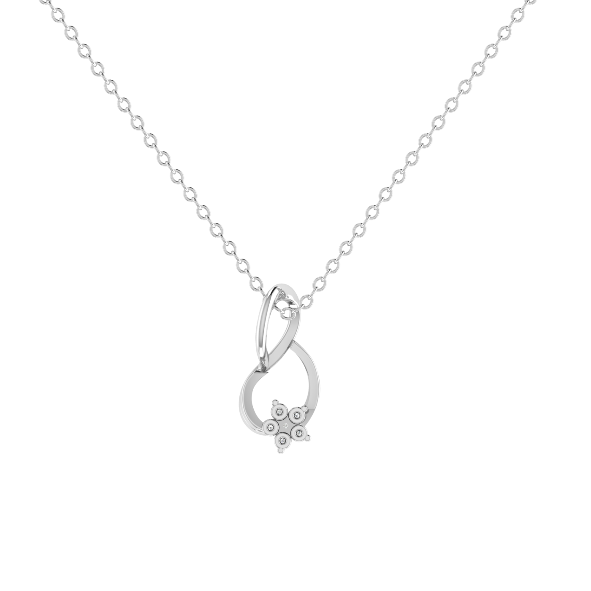Zaya Bloom Platinum Plated Lab Grown Diamond Pendant