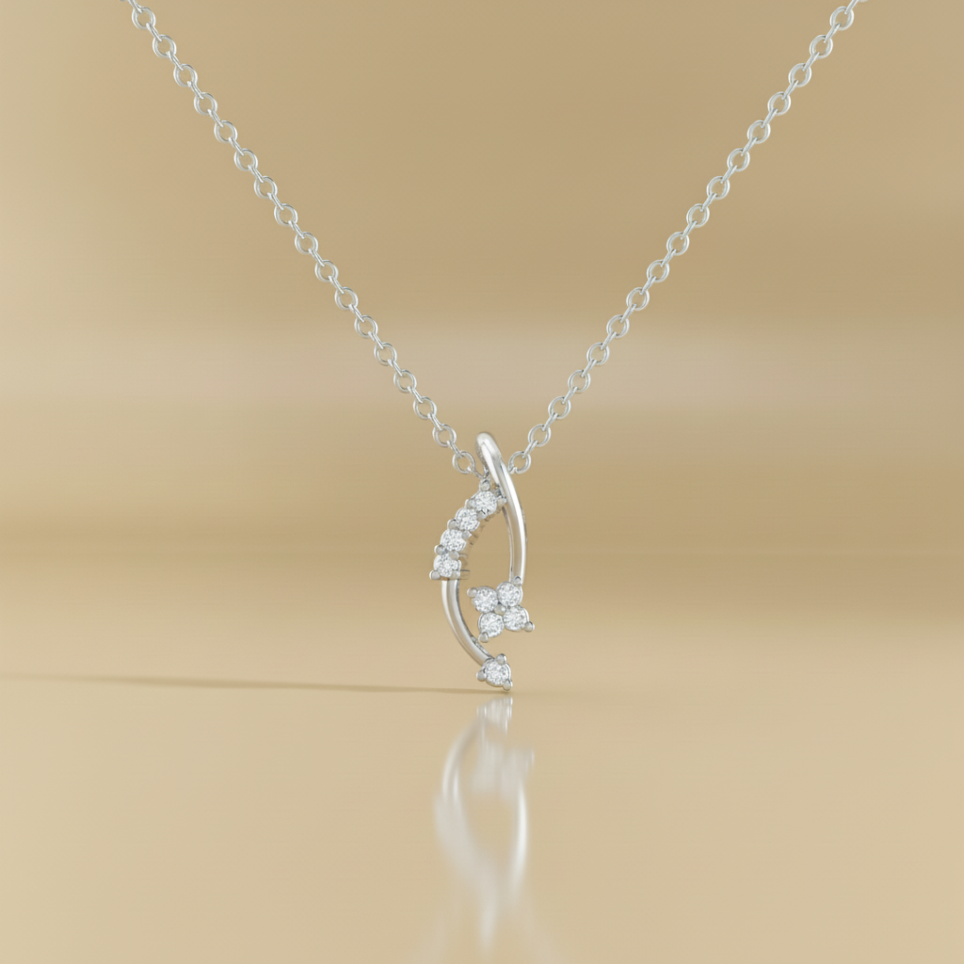 Star Crossed Platinum Plated Lab Grown Diamond Pendant