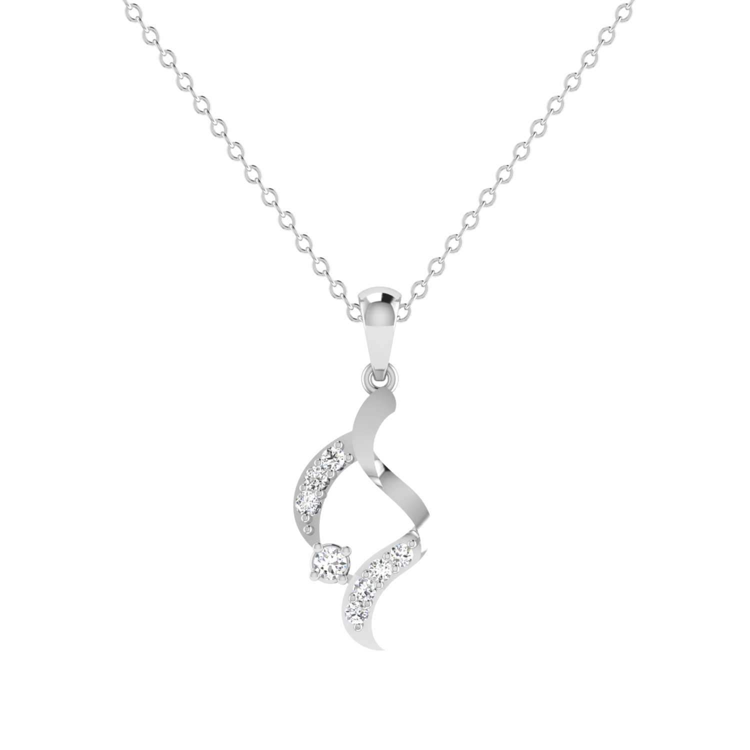 Tidal Grace Platinum Plated Lab Grown Diamond Pendant