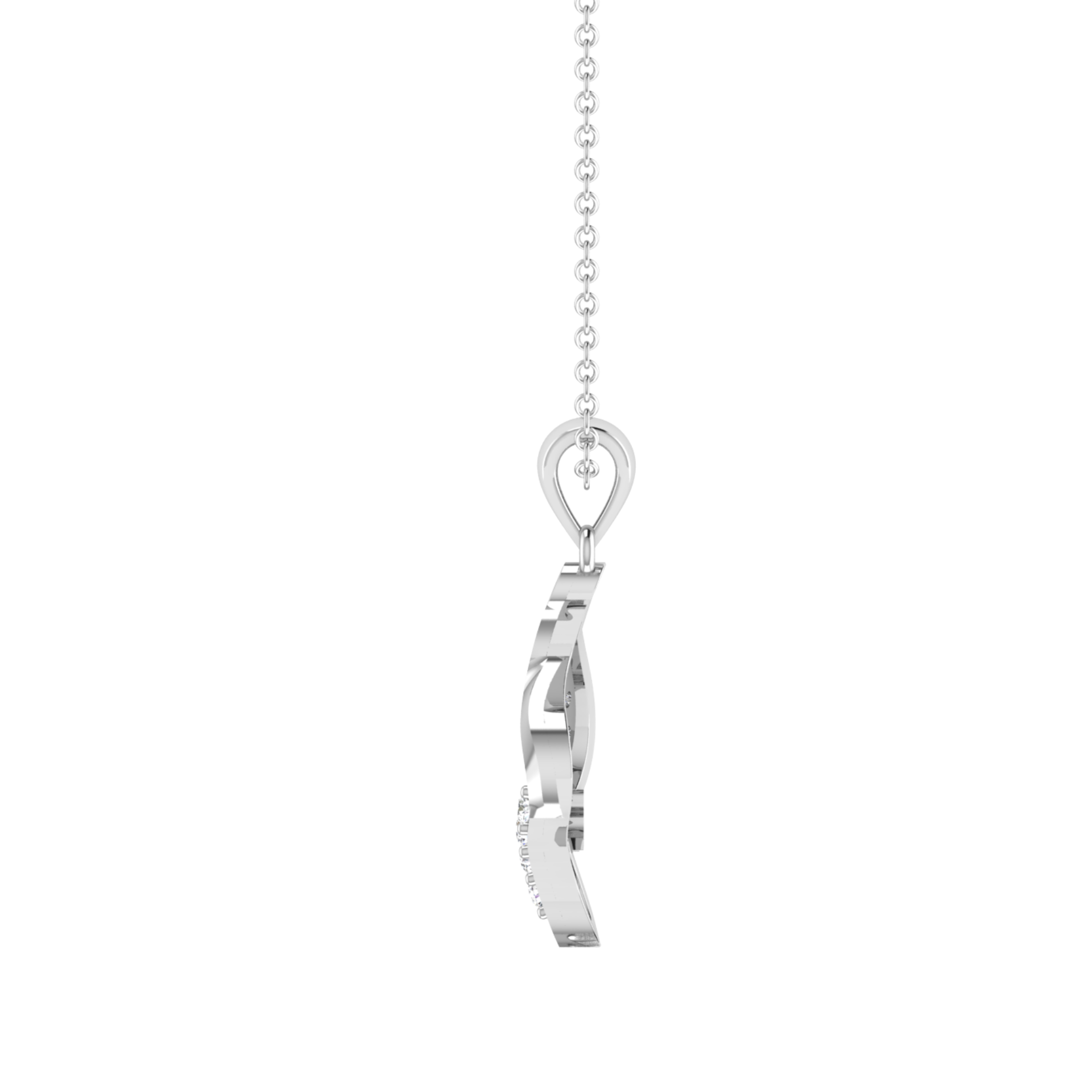 Tidal Grace Platinum Plated Lab Grown Diamond Pendant