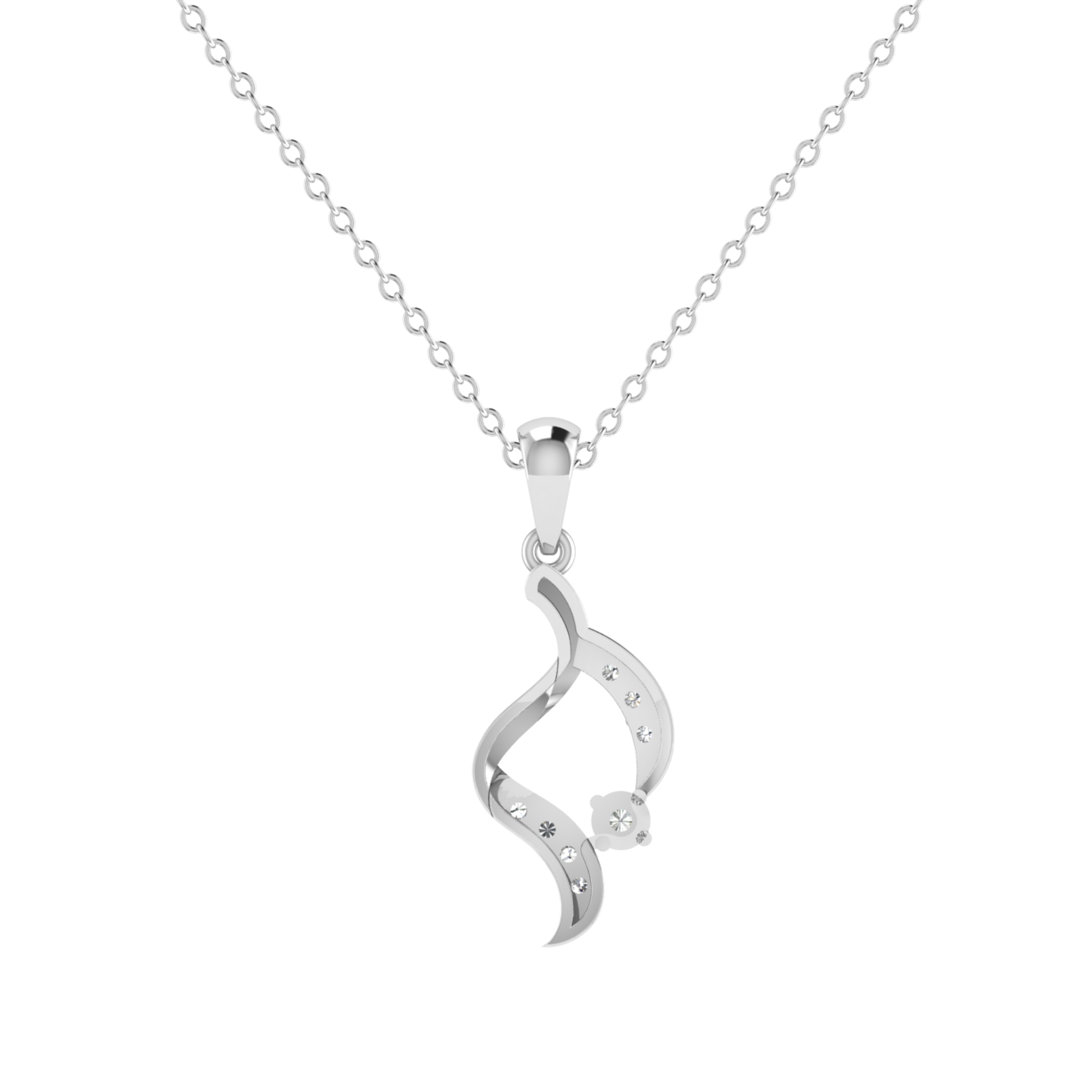 Tidal Grace Platinum Plated Lab Grown Diamond Pendant