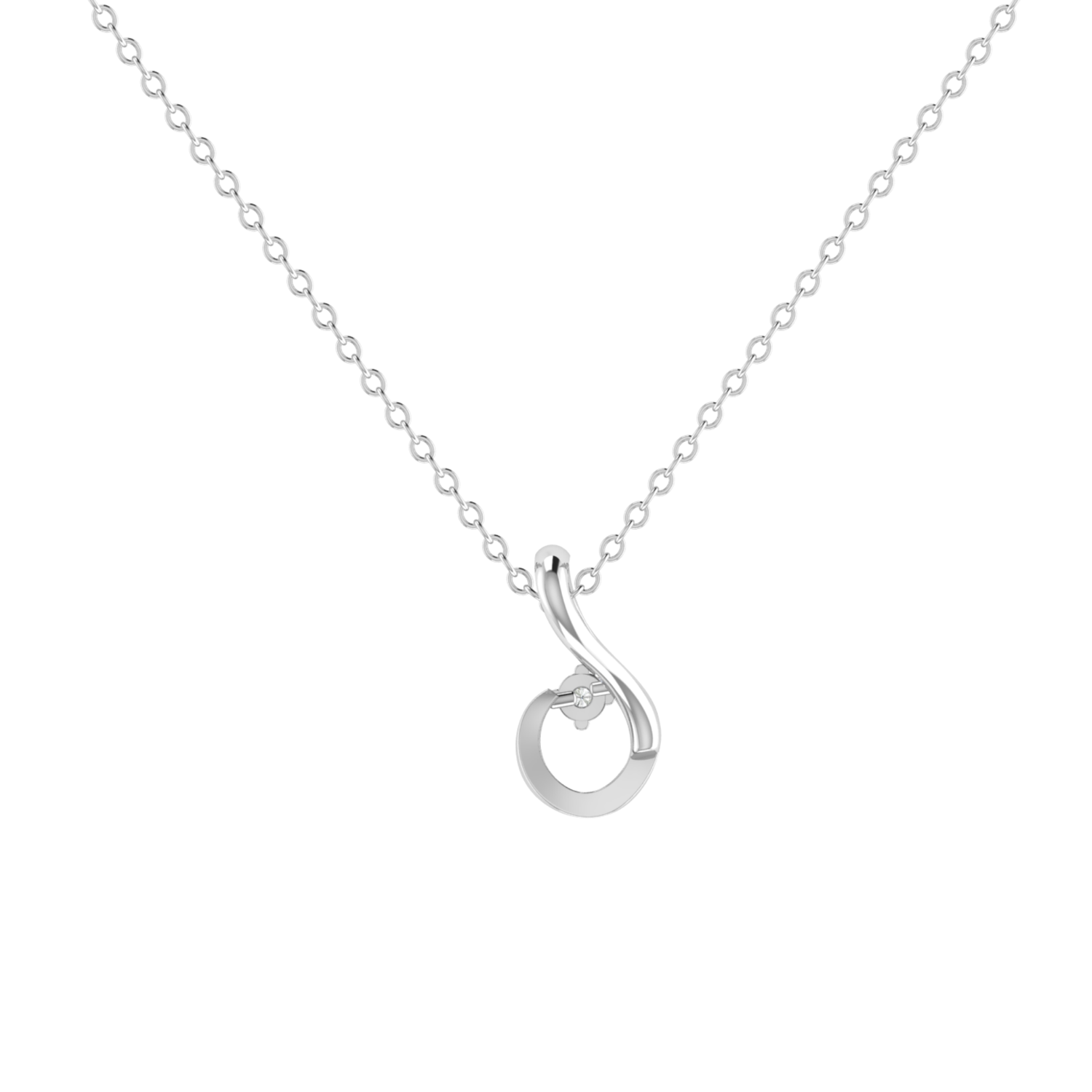 Isla Orb Platinum Plated Lab Grown Diamond Pendant