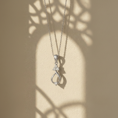 Sanctuary Drop Platinum Plated Lab Grown Diamond Pendant