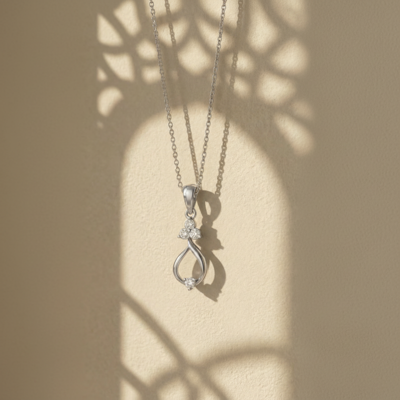 Sanctuary Drop Platinum Plated Lab Grown Diamond Pendant