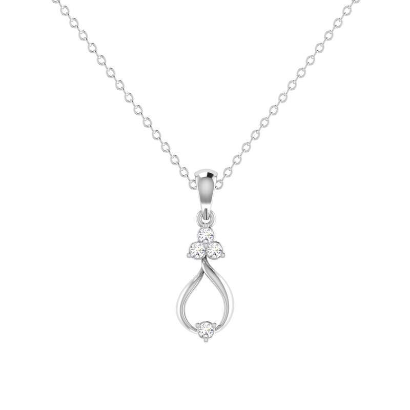 Sanctuary Drop Platinum Plated Lab Grown Diamond Pendant