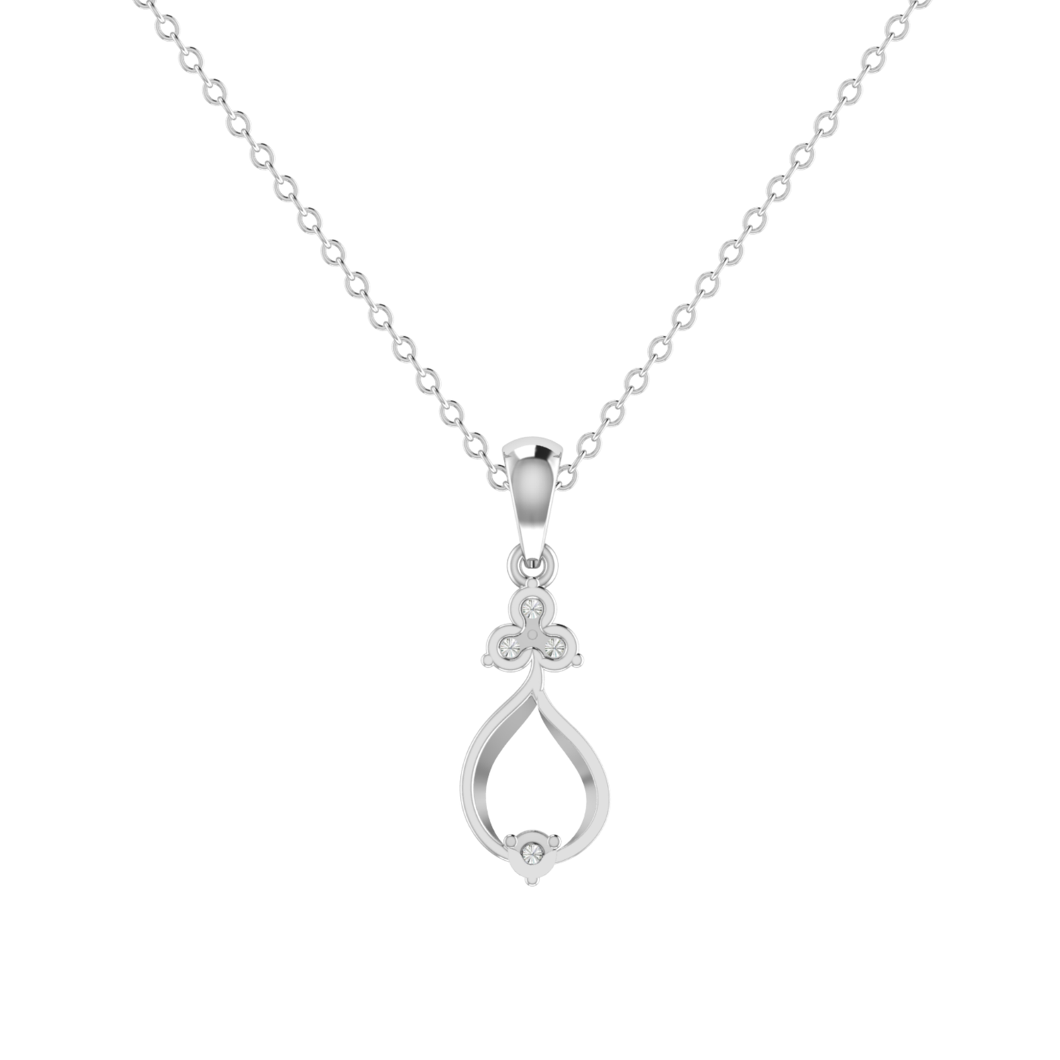 Sanctuary Drop Platinum Plated Lab Grown Diamond Pendant