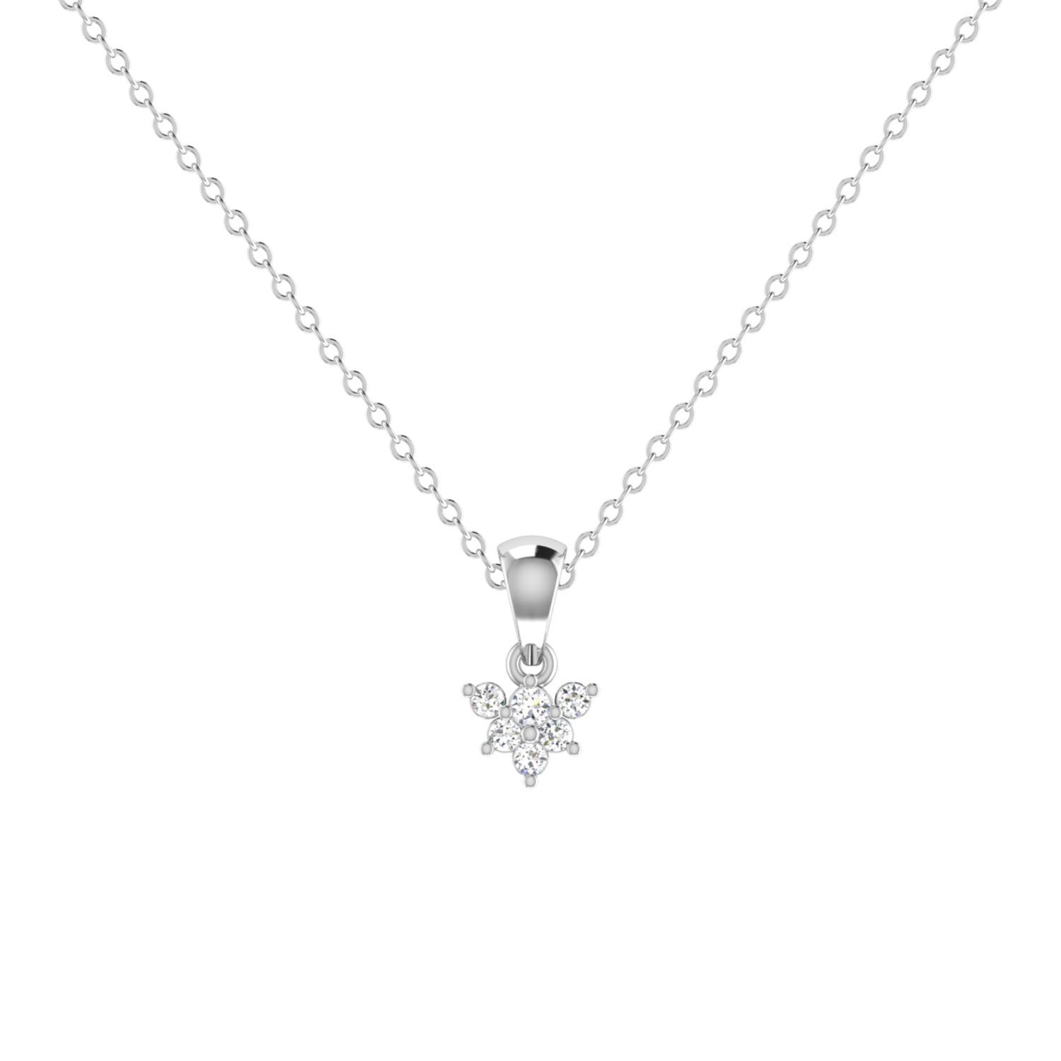 Verity Spark Platinum Plated Lab Grown Diamond Pendant